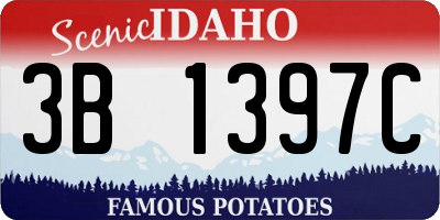 ID license plate 3B1397C