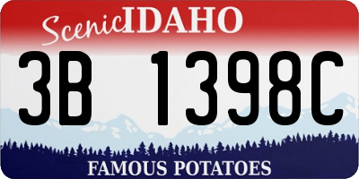 ID license plate 3B1398C