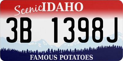 ID license plate 3B1398J