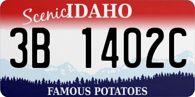 ID license plate 3B1402C