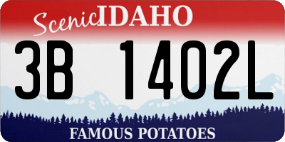 ID license plate 3B1402L