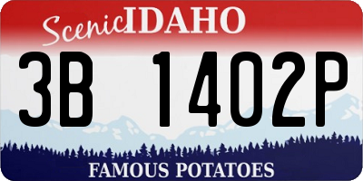 ID license plate 3B1402P