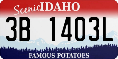 ID license plate 3B1403L
