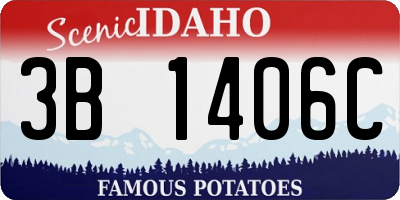 ID license plate 3B1406C