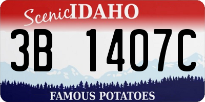 ID license plate 3B1407C