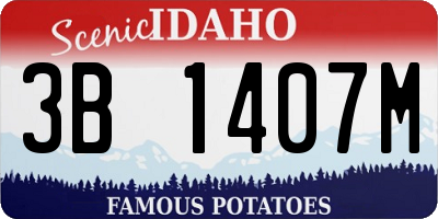ID license plate 3B1407M