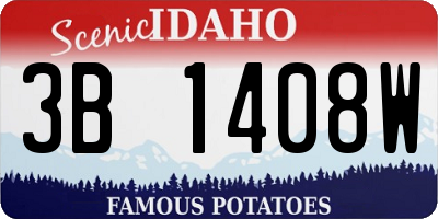 ID license plate 3B1408W