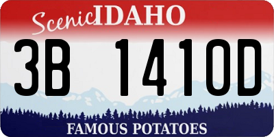 ID license plate 3B1410D