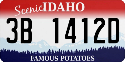 ID license plate 3B1412D