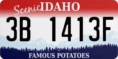 ID license plate 3B1413F