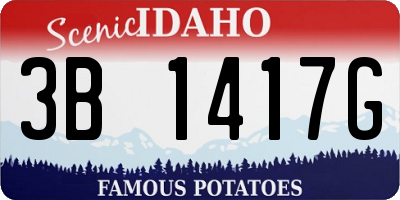 ID license plate 3B1417G