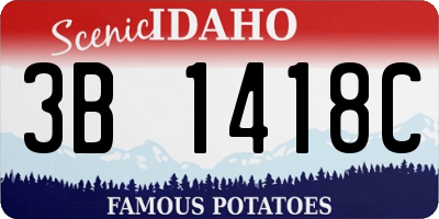 ID license plate 3B1418C