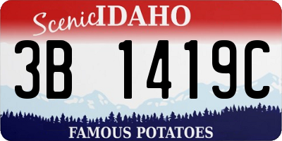 ID license plate 3B1419C