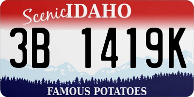 ID license plate 3B1419K