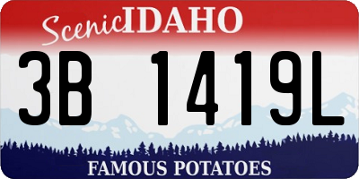 ID license plate 3B1419L