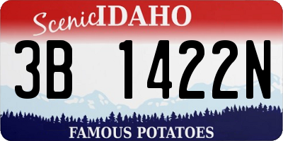ID license plate 3B1422N