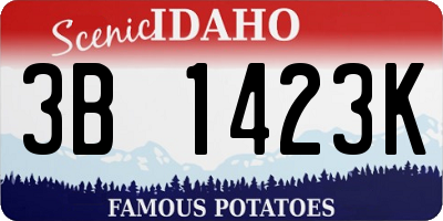 ID license plate 3B1423K