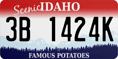 ID license plate 3B1424K