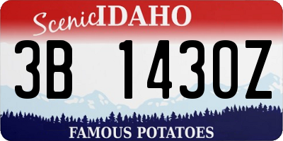 ID license plate 3B1430Z
