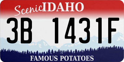 ID license plate 3B1431F