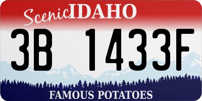 ID license plate 3B1433F
