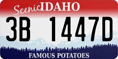ID license plate 3B1447D