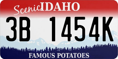ID license plate 3B1454K