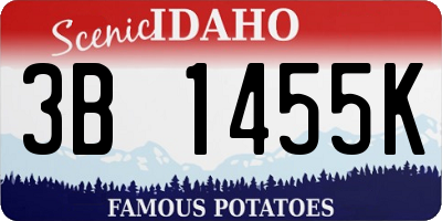 ID license plate 3B1455K