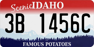 ID license plate 3B1456C