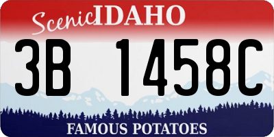 ID license plate 3B1458C