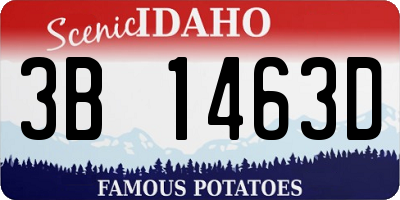 ID license plate 3B1463D