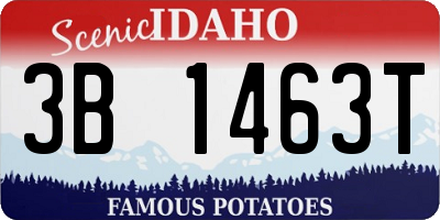 ID license plate 3B1463T