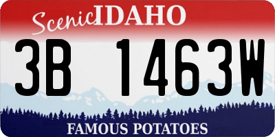 ID license plate 3B1463W