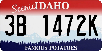 ID license plate 3B1472K