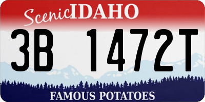 ID license plate 3B1472T