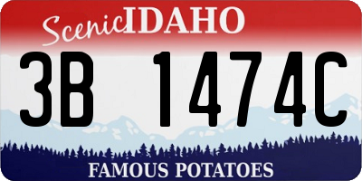 ID license plate 3B1474C