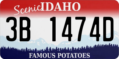 ID license plate 3B1474D