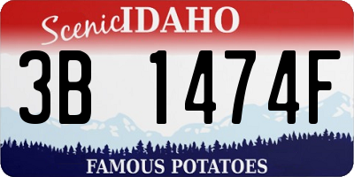 ID license plate 3B1474F