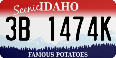 ID license plate 3B1474K