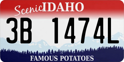 ID license plate 3B1474L