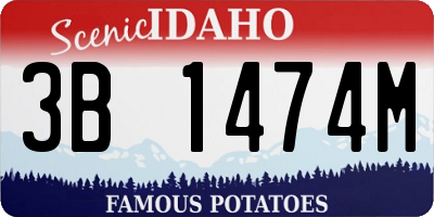 ID license plate 3B1474M