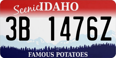 ID license plate 3B1476Z