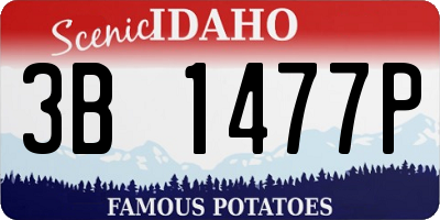 ID license plate 3B1477P