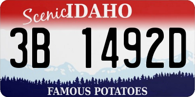 ID license plate 3B1492D