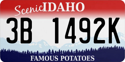 ID license plate 3B1492K