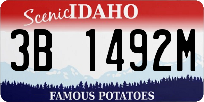 ID license plate 3B1492M