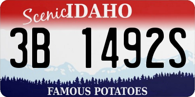 ID license plate 3B1492S