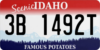 ID license plate 3B1492T