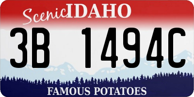 ID license plate 3B1494C