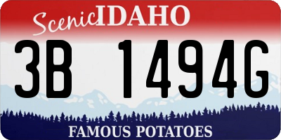 ID license plate 3B1494G
